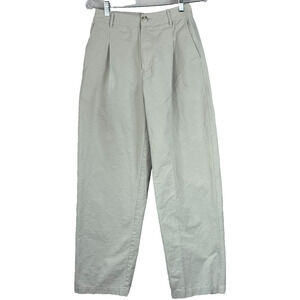 Rue Sophie Pants Women's XS Khaki Pleated High Waisted Maison Cotton